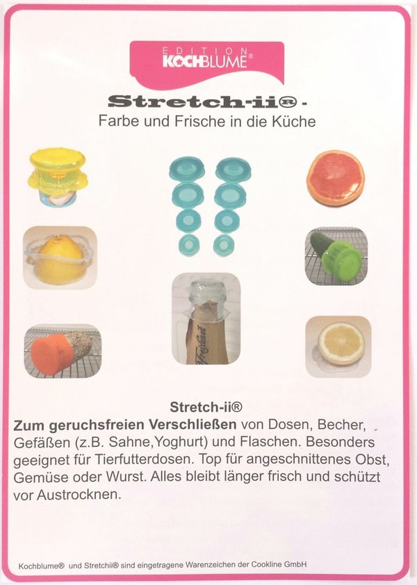 Silikondeckel Stretschi 3er Set für Sahnebecher,Gläser,Dosen u.s.w. 8, cm.- 5,5 cm - 4 cm .